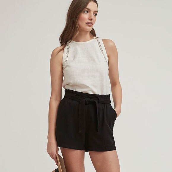 RW&Co Denim Shorts With Removable Sash XXL black shorts women’s - Picture 1 of 14